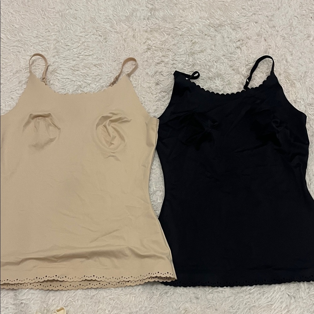 Set of Black and Beige Shapewear Camisole Tops